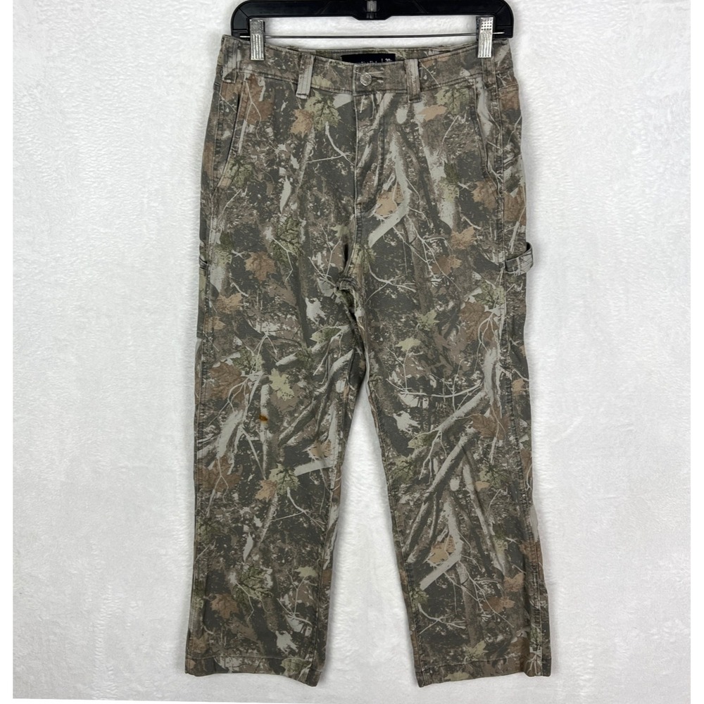 Abercrombie & Fitch Camo Pants Mens 30x30 Green Cargo Carpenter Y2K Baggy Loose